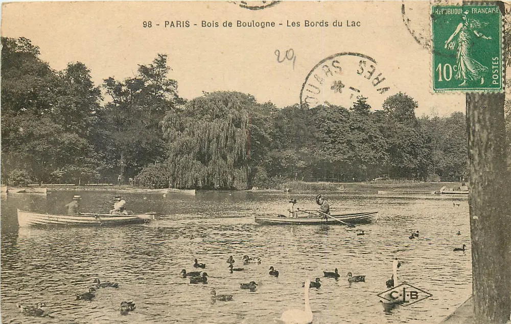 Paris - Bois de Boulogne - Les Bords du Lac — C.J.B. éditeur, n° 98 - Recto