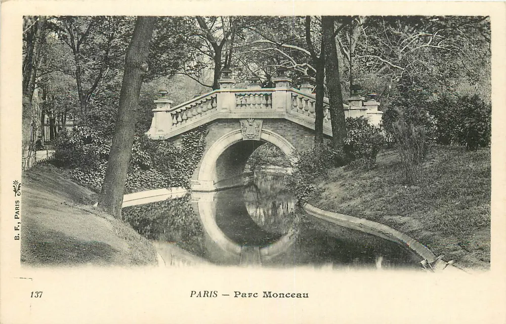 Paris — Parc Monceau — Ponte sobre canal — B.F. Paris, n° 137 - Frente
