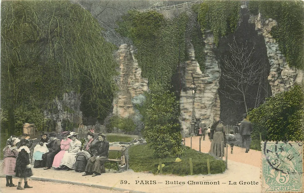 PARIS — Buttes Chaumont — A Gruta — Editor Postes, n° 59 - Frente