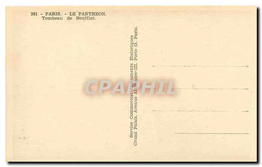 Túmulo de Soufflot — Panteão — Paris — editor: Services Commerciaux Historiques, Grand Palais - Verso