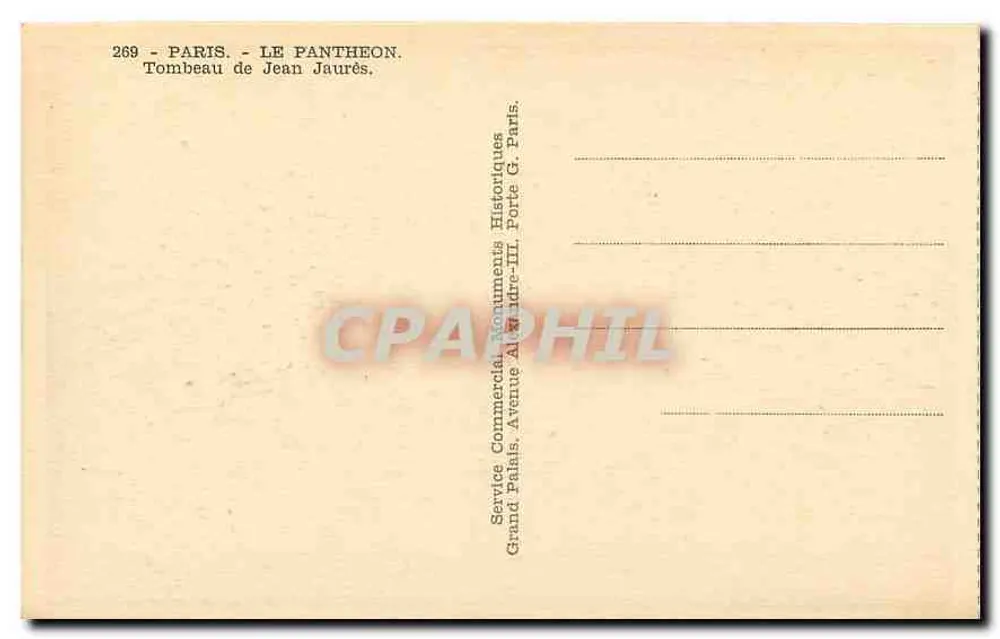 Tombeau de Jean Jaurès — Panthéon — Service Commercial Monuments Historiques - Verso