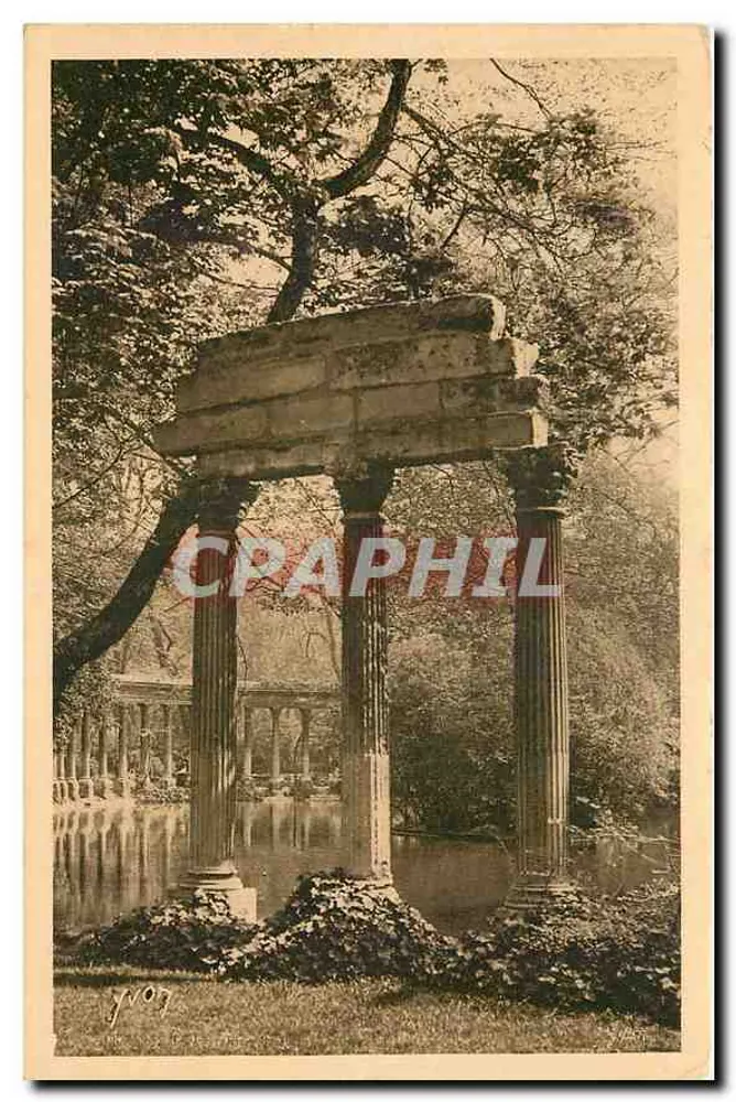Parc Monceau — Vista das ruínas do antigo templo — Edição de Arte YVON, Neuilly - Frente