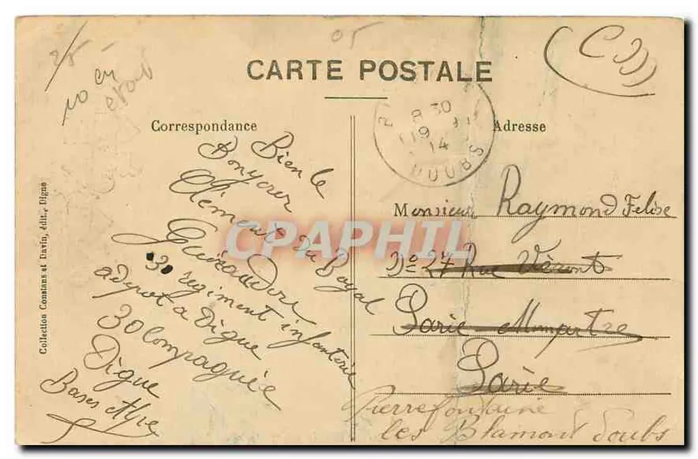 Digne — Vue générale sous la neige — C. D. - Verso