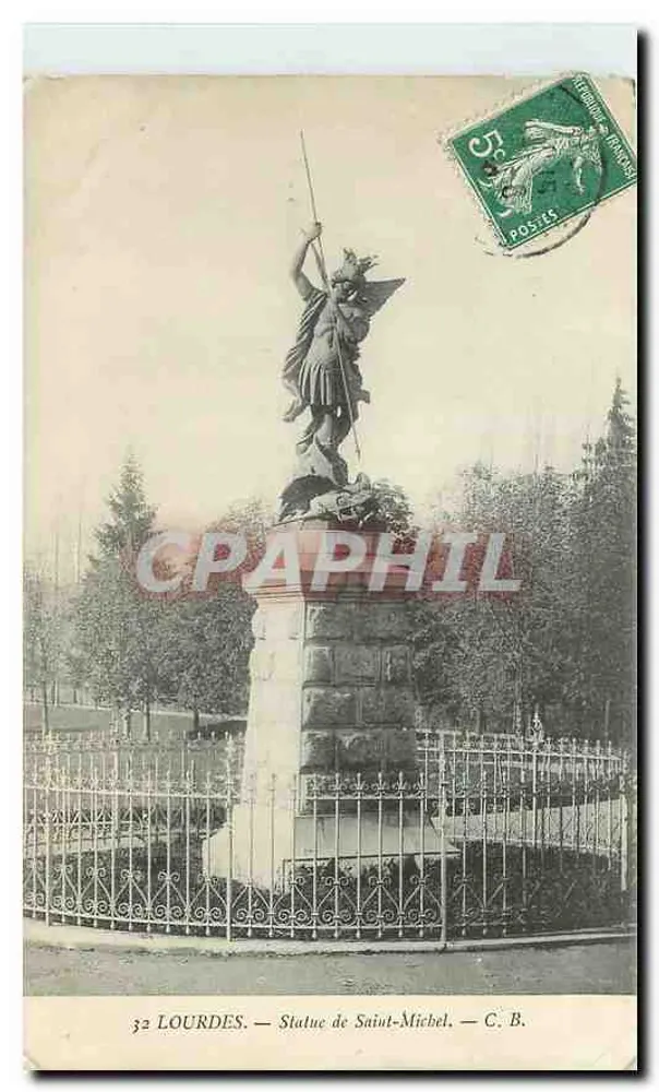 Lourdes — Estátua de São Miguel — C. B. - Frente