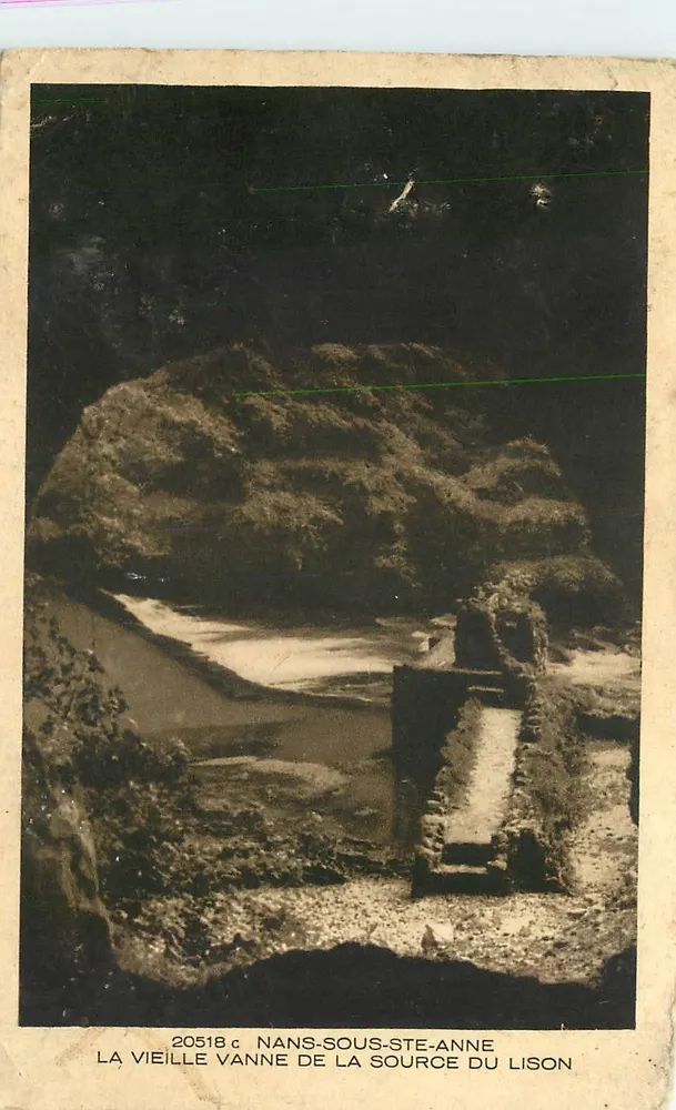 Nans-sous-Sainte-Anne — La vieille vanne de la source du Lison — Braun & Cie, Imp. Édit. Malhouse-Dornach - Recto