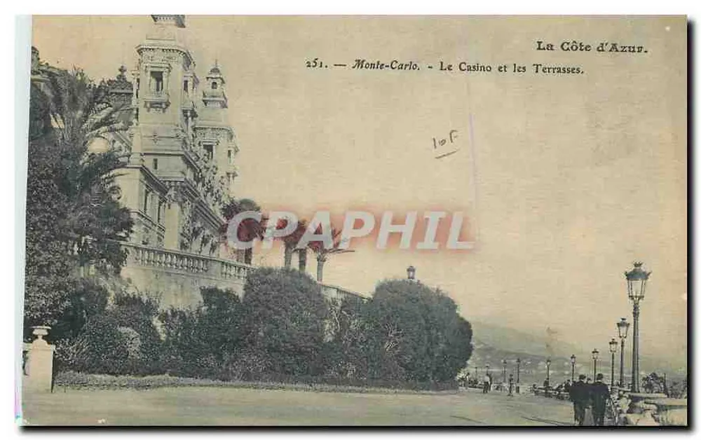 Monte-Carlo — Das Casino und die Terrassen — Die Côte d'Azur. — Verlag: Nr. 251. - Vorderseite