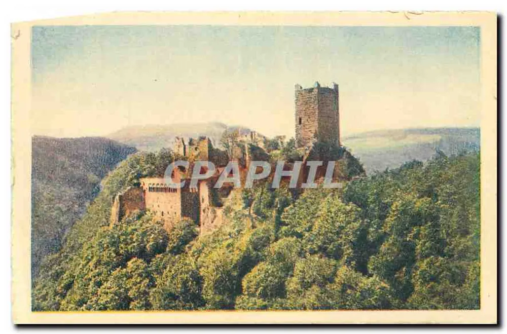 Château Saint-Ulrich — Ruines surmontées d'une tour — BRAUN & Cie, Mulhouse-Dornach - Recto