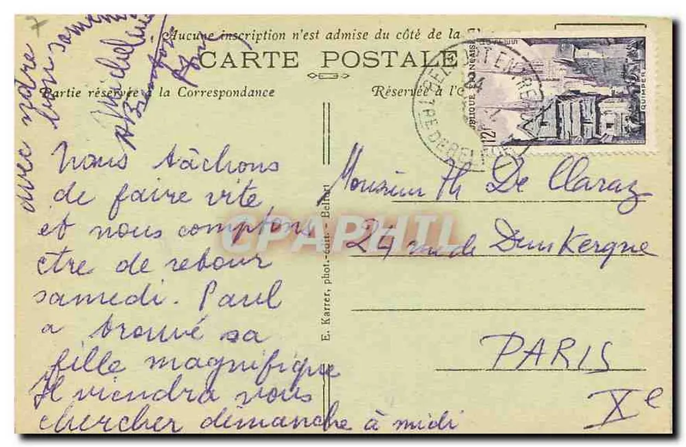 Der Ballon der Elsass (Höhe 1256 m) — Vor der Aufstieg auf der Route de Lepuix — E. Karrer, phot. - Belfort - Rückseite