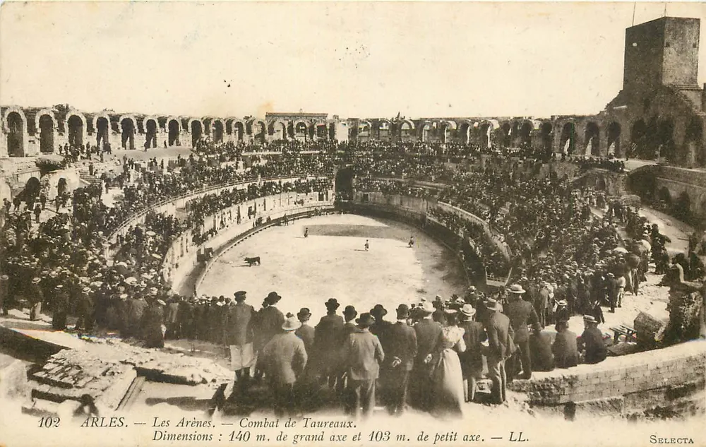 Arles — Las Arenas — Combate de Toros — SELECTA - Anverso