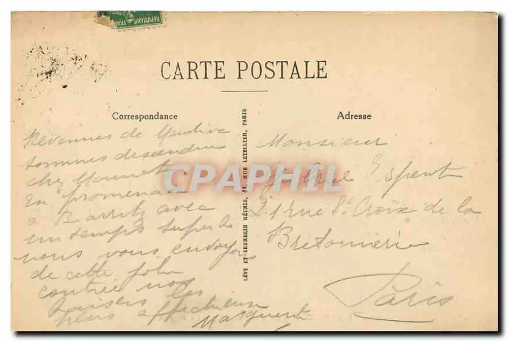 Biarritz — Vista geral da praia — Edições Lévy e Neudien Reunidas, n°250 - Verso