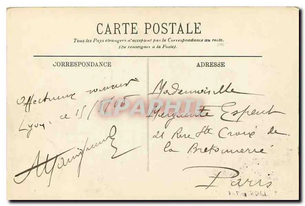 LYON — Fontaine Bartholdi — LL. — n° 253 - Verso