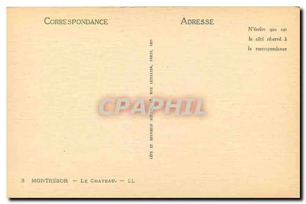 Montresor — O Castelo — Editor: Lévy e Neubert, Paris - Verso