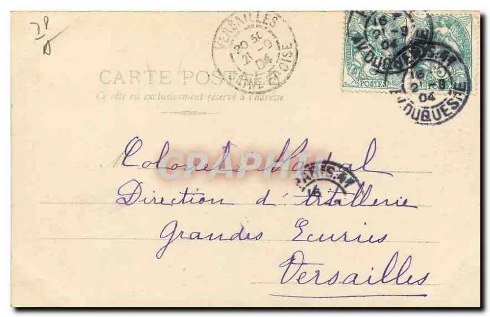 Versailles — O Bassin de Cérès — editor S.I.F. n° 816 - Verso