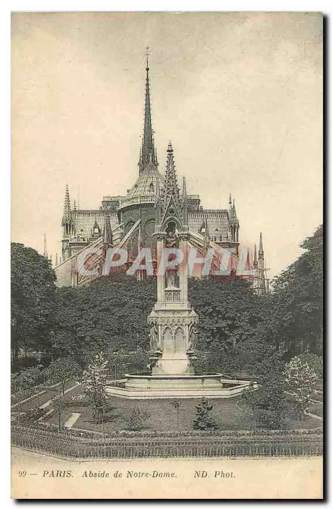 Paryż — Absydę Notre-Dame — ND. Fot. - Awers