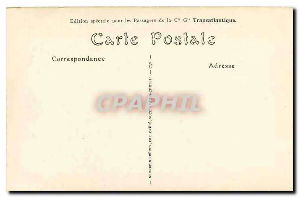 Paris — Torre Saint-Jacques — edição especial Cie Gie Transatlantique - Verso