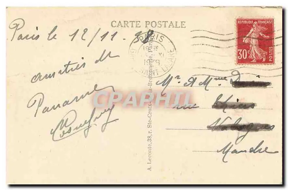 Paris — Hotel de Ville — The Town Hall — Graphphil, n°46 - Verso