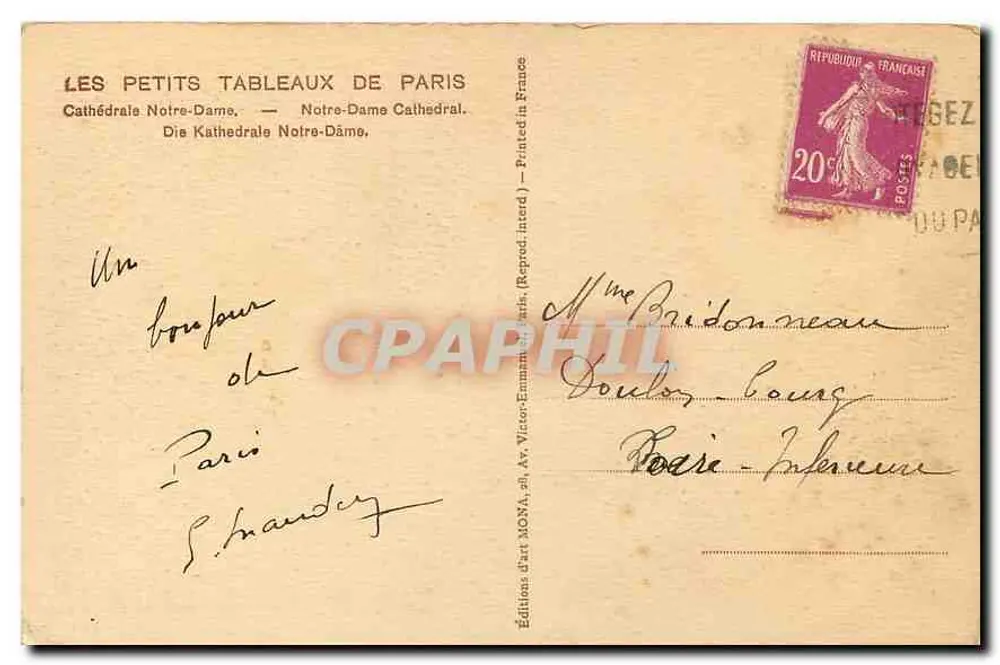 Notre-Dame de Paris — vista de uma margem — éd. Mona - Verso