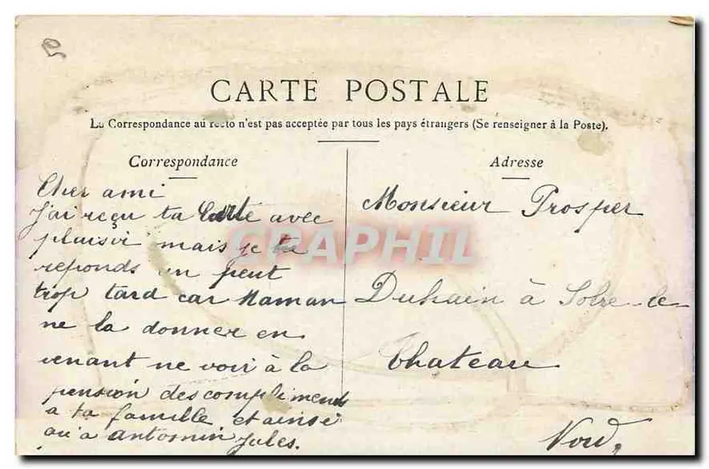 Paris - Boulevard & Porte St. Denis — vista da arco com detalhes escultóricos — editor não visível - Verso