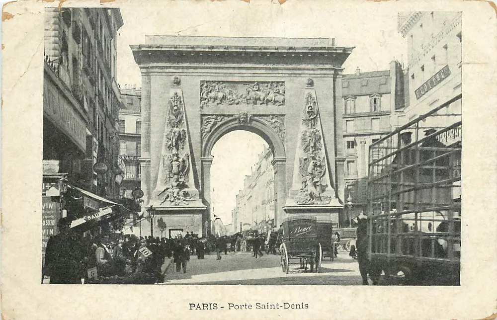 PARIS - Porte Saint-Denis — arc monumental orné de bas-reliefs — éditeur SAUVEUR, n° 5070 - Frente