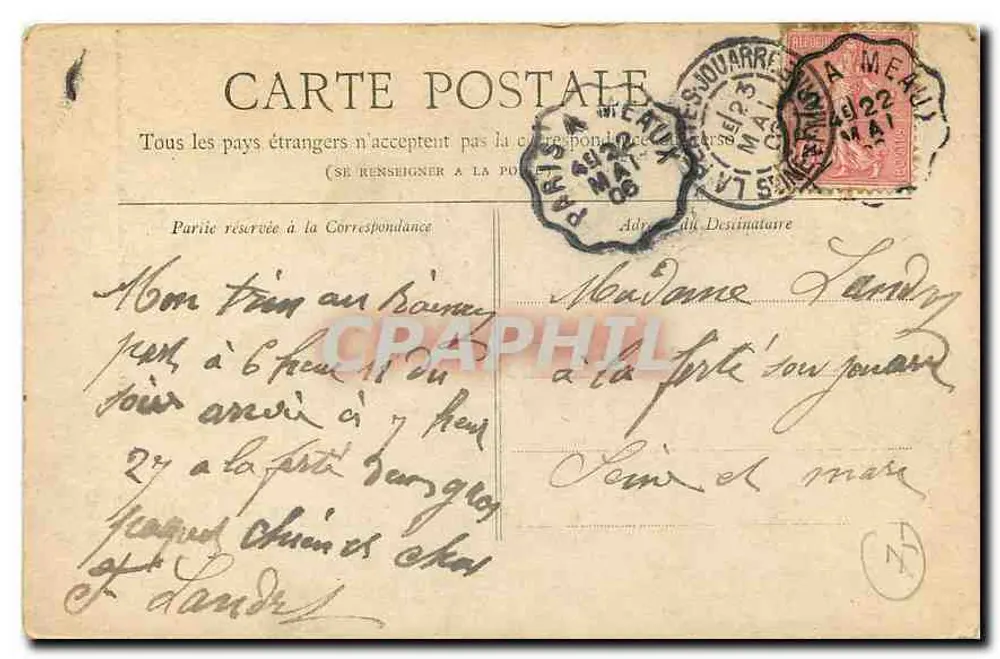 Paris — Uhr des Palastes der Gerechtigkeit — Sammlung Petit Journal - Rückseite