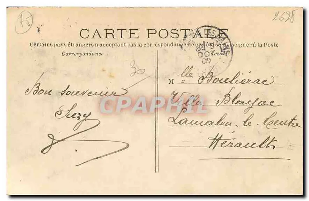 Paris — Avenida dos Campos Elísios — C. M. n°21 - Verso
