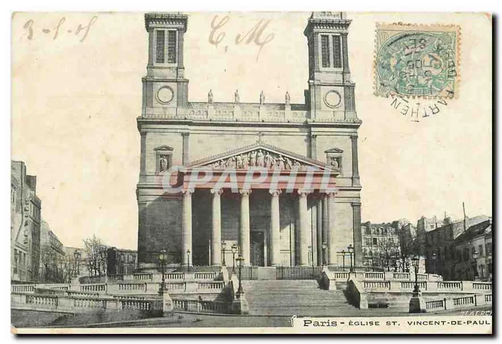 Paris — Igreja de São Vicente de Paulo — Editor Artén - Frente