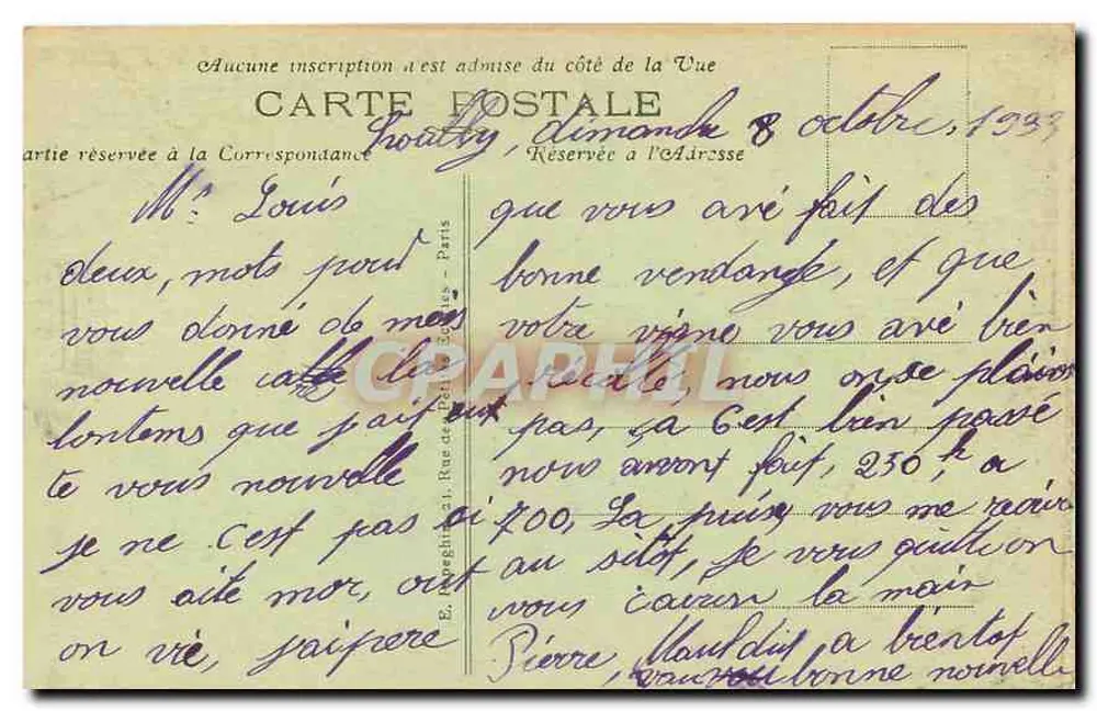 Paris — Das Rathaus und der Pont d'Arcole — A. P. - Rückseite