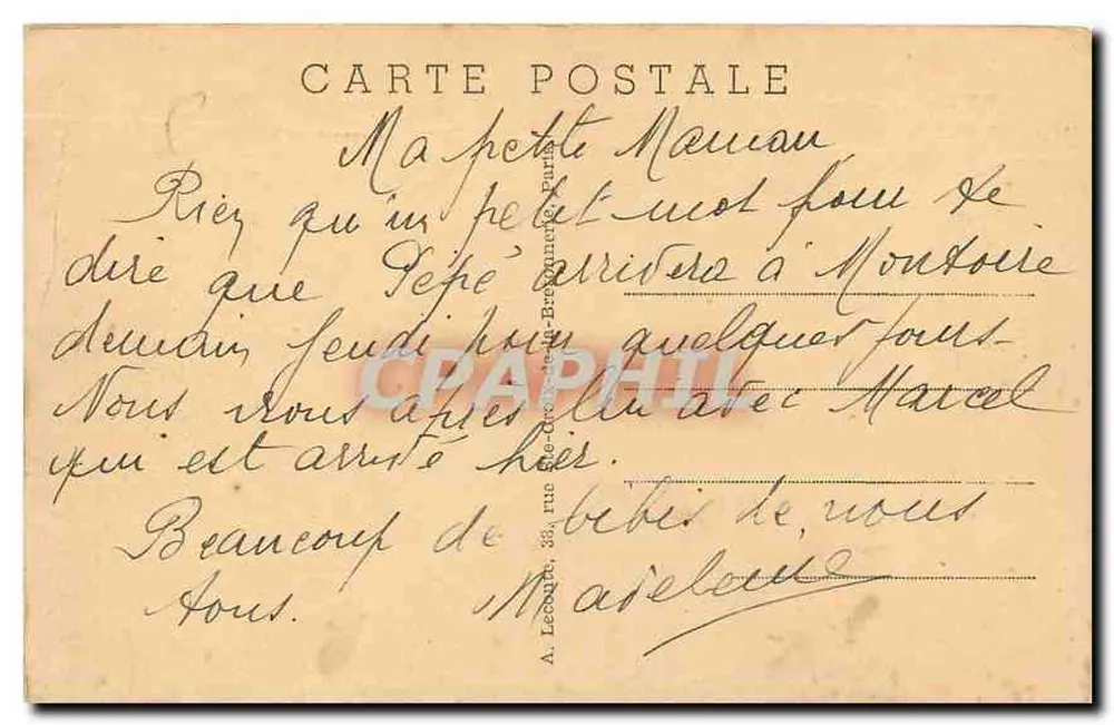 Paris — La Madeleine — A Igreja da Madeleine — A. Lecoufle, 33, rue de Grenelle, Paris - Verso