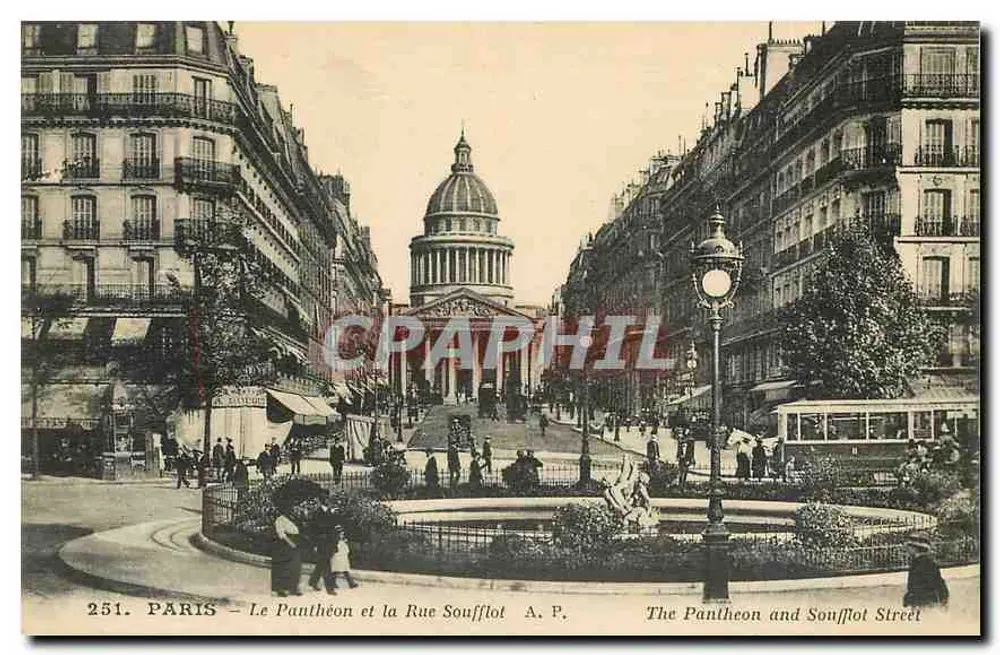 Paris — Le Panthéon et la Rue Soufflot — A.P. n°251 - Recto