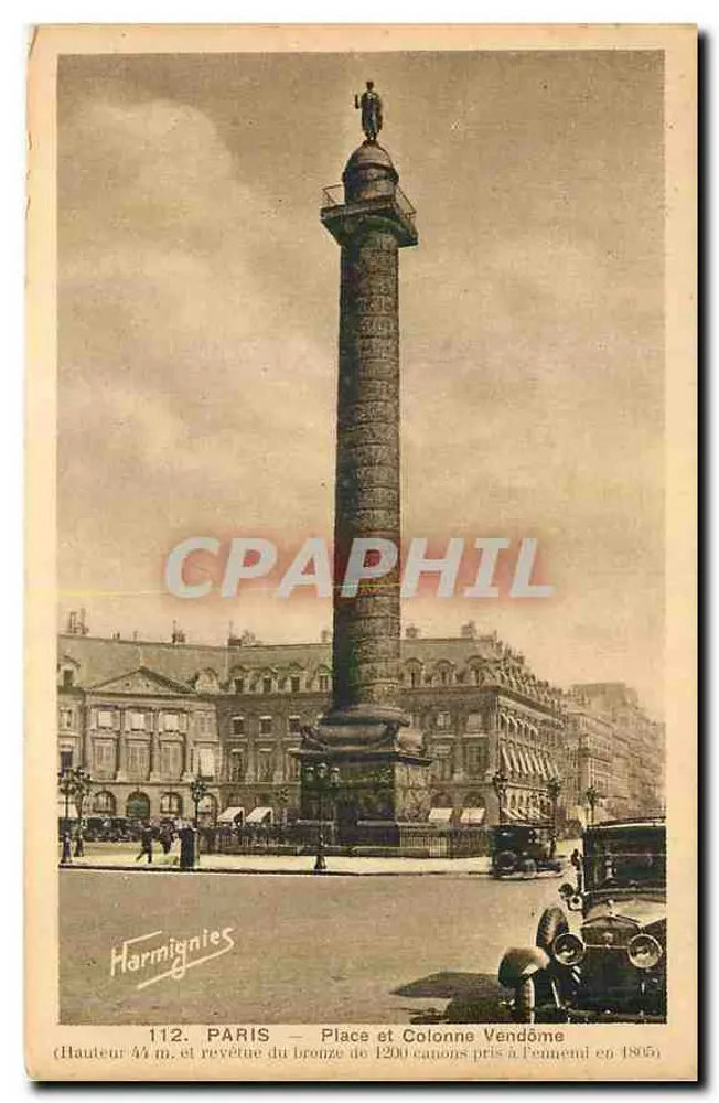 Parigi — Piazza Vendôme e Colonna Vendôme — Harmignies, n°112 - Recto