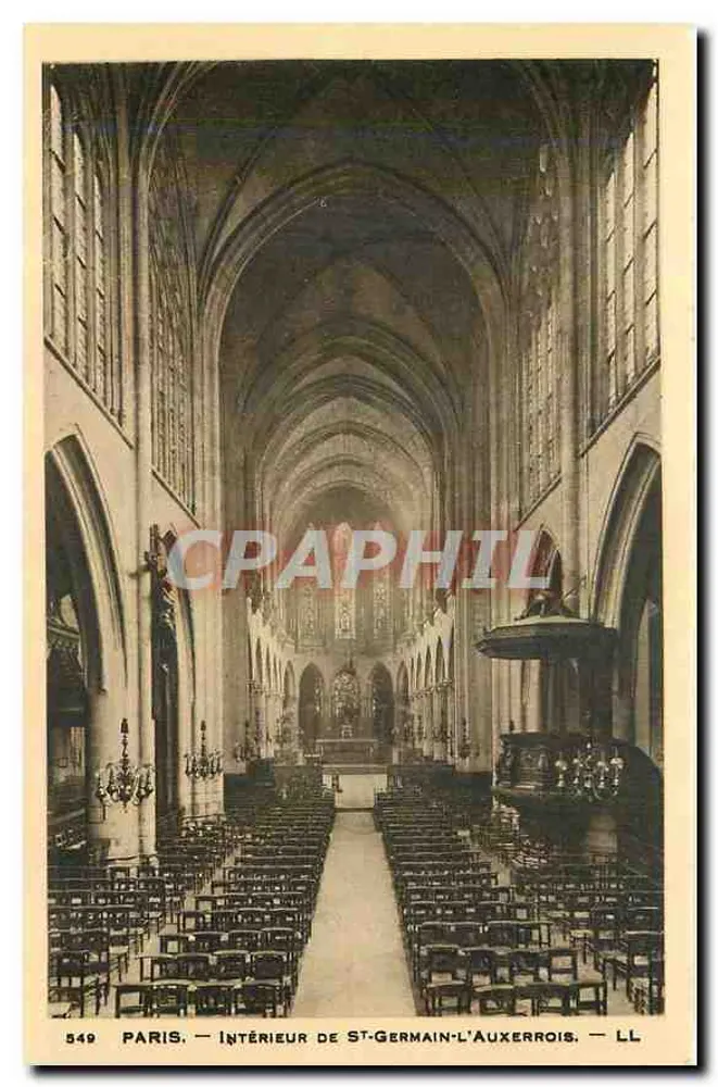 Paryż — wnętrze katedry St-Germain-l'Auxerrois — LL nr 549 - Awers