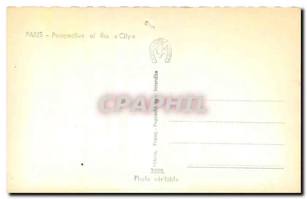 Paris - Perspectiva sobre a Cidade — Guingy, n°3508 - Verso