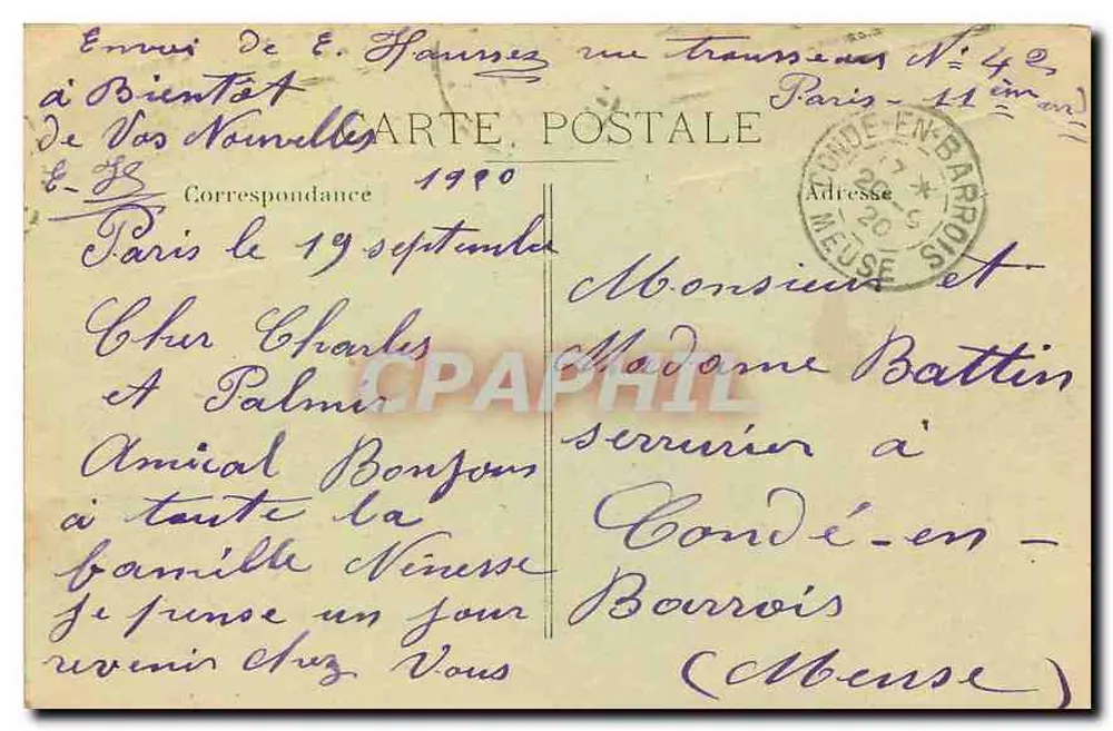 Fuente de Carpeaux — París — J.M.T. - Reverso
