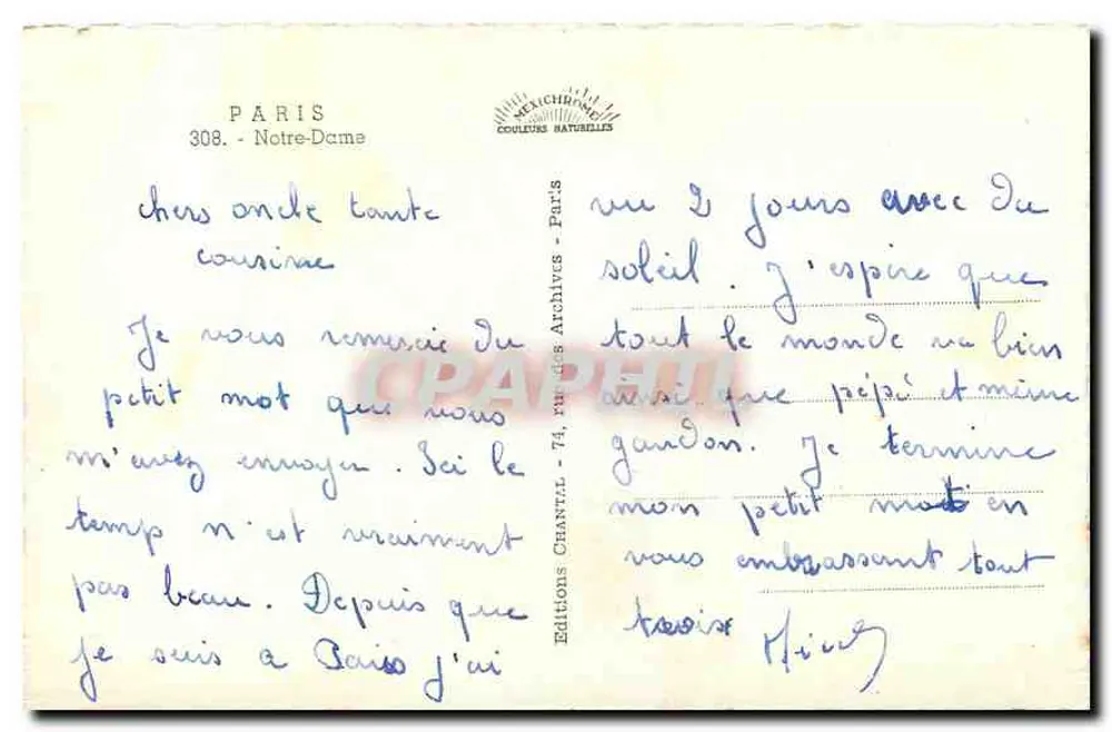 Notre-Dame de Paris — vista geral — Chantal - Verso