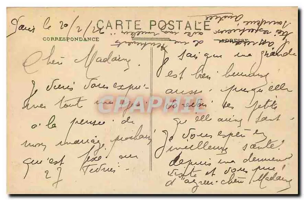 Die Avenue du Bois de Boulogne — Paris — F.F. Paris, n° 86 M - Rückseite
