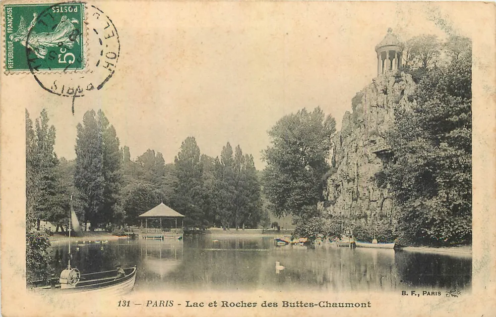 Paris - Lac et Rocher des Buttes-Chaumont — B. F., Paris, n° 131 - Recto