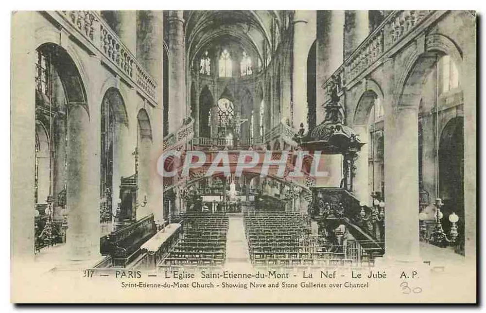 Saint-Etienne-du-Mont — Die Kirche — Die Kirchenschiff und Stein-Galerien — A.P. 317 - Vorderseite