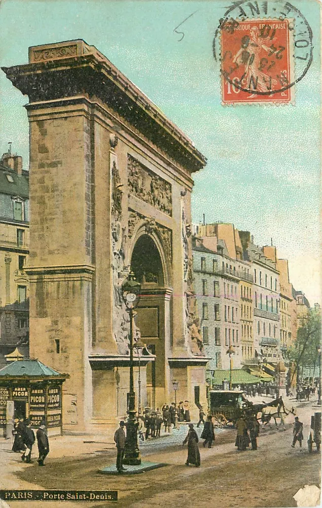 Paris - Porte Saint-Denis — editor AQUIL-Photo, n° 1376 - Frente