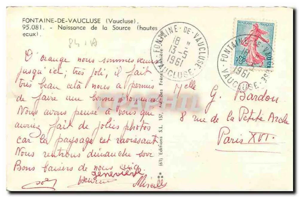 Fontaine-de-Vaucluse — Naissance de la Source (hautes ecuex) — (61) Éditions SL - Verso