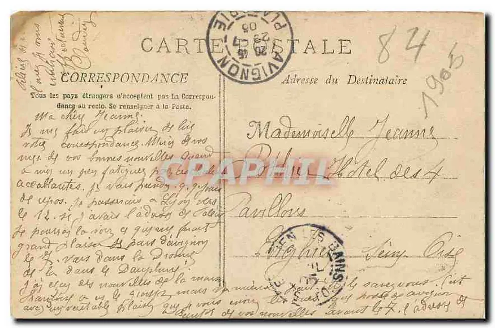 Avignon - O Palácio dos Papas — Editor E. Lacour, Marselha, n° 158 - Verso