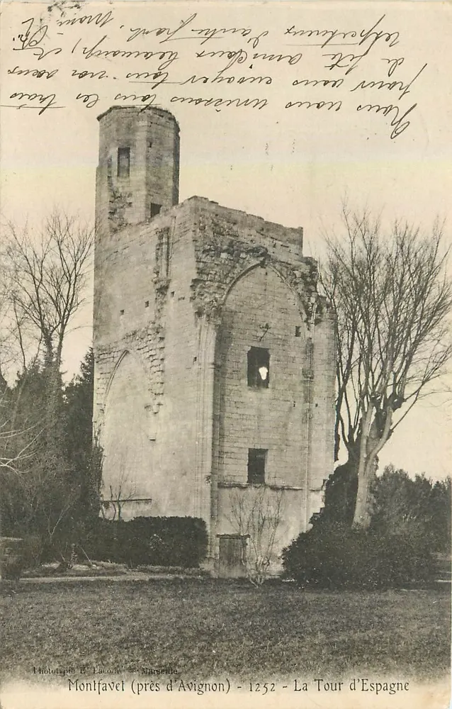Montfavet (près d'Avignon) — La Tour d'Espagne — Phototypie E. Lacome — Marseille - Recto