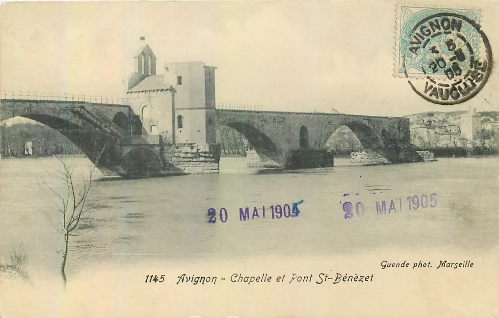 Avignon - Kapel en Brug St-Bénézet — Guende fot. Marseille, n°1145 - Voorkant