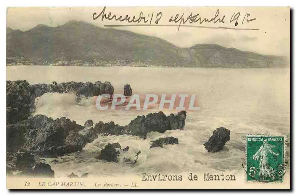 O Cap Martin — Os Rochos — LL. — Arredores de Menton - Frente