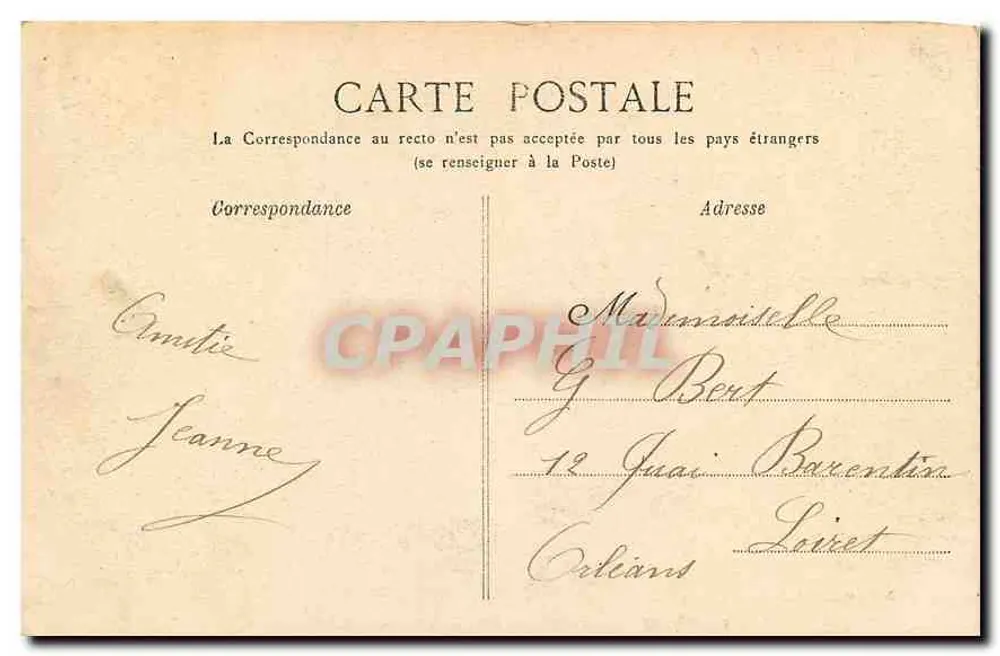 Palais de Fontainebleau — Salle du Conseil — G.B.N.G. Fontainebleau n°29 - Verso