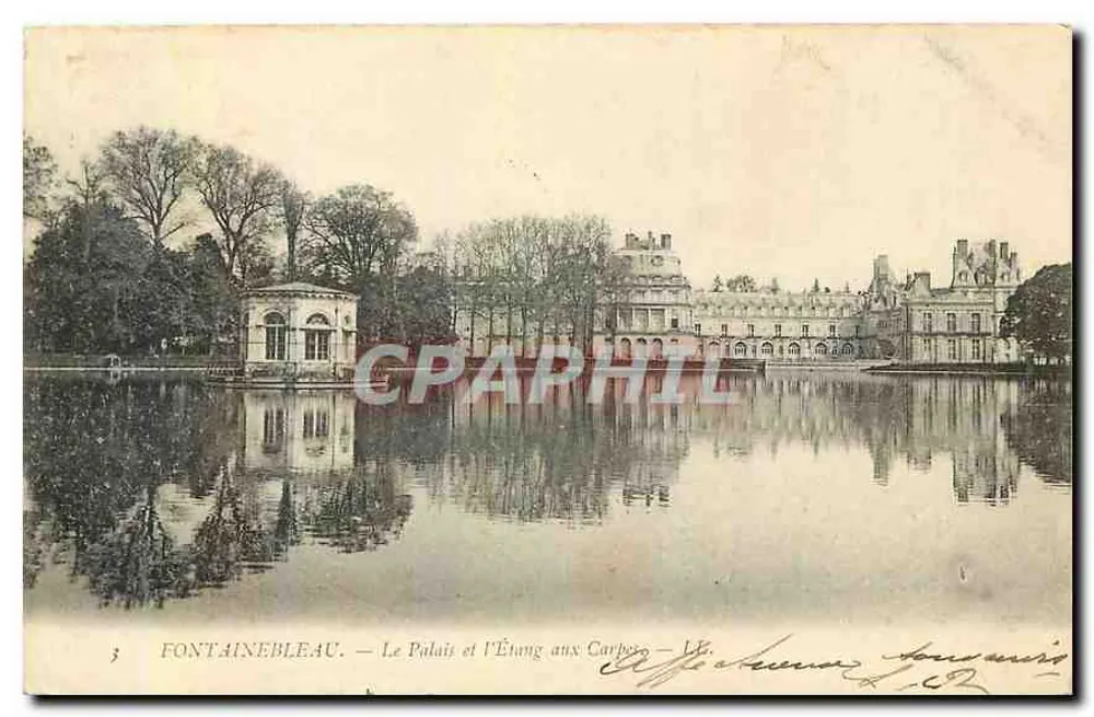 Fontainebleau — Das Schloss und der Karpfenteich — Plakate von Paris - Vorderseite
