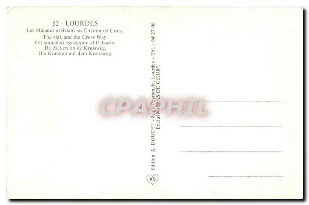Lourdes — Chemin de Croix — Édition A. DOUCET - Verso