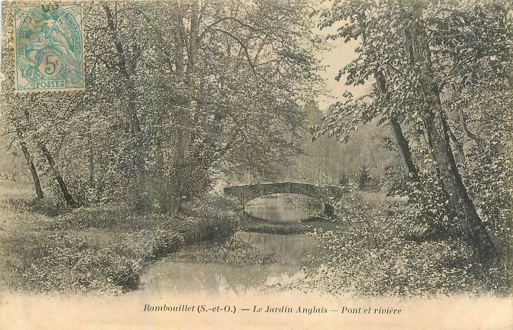 Rambouillet (S.-et-O.) — Der englische Garten — Brücke und Fluss - Vorderseite