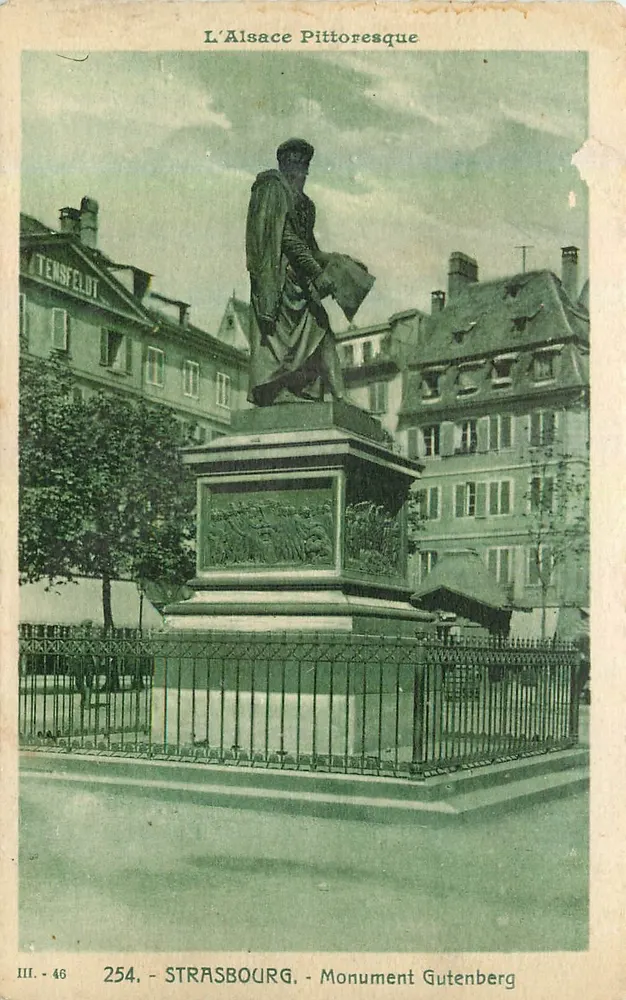 Estrasburgo - Monumento Gutenberg — L'Alsace Pittoresque, série III, n°254 - Frente