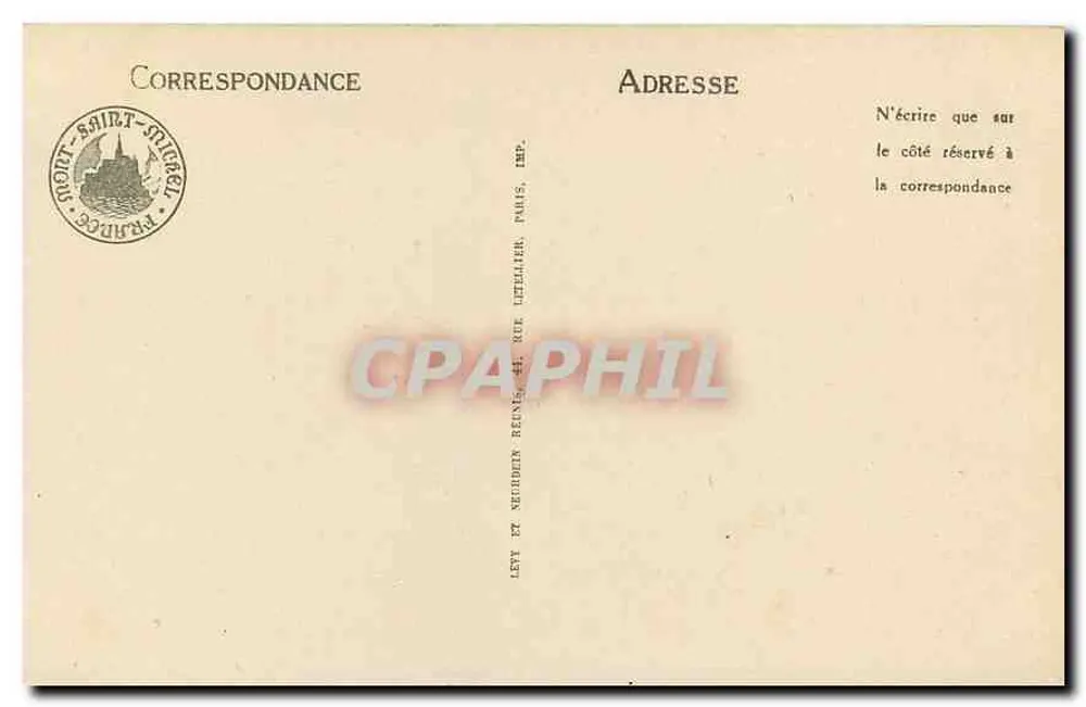 Mont-Saint-Michel — Die Abtei. Die Krypta der Großen Säulen — LL, n°63 - Rückseite