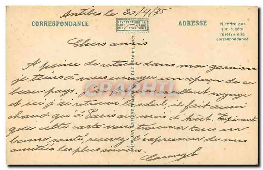 Antibes et la Chaîne des Alpes Neigeuses — Adia, n°2 - Verso